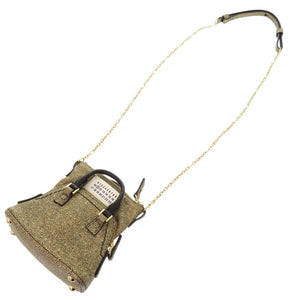 新品同様 メゾン マルジェラ 5AC ベビー SB3WG0048 レザー ジャガード ゴールド系 ショルダーバッグ 1500【中古】Maison Margiela