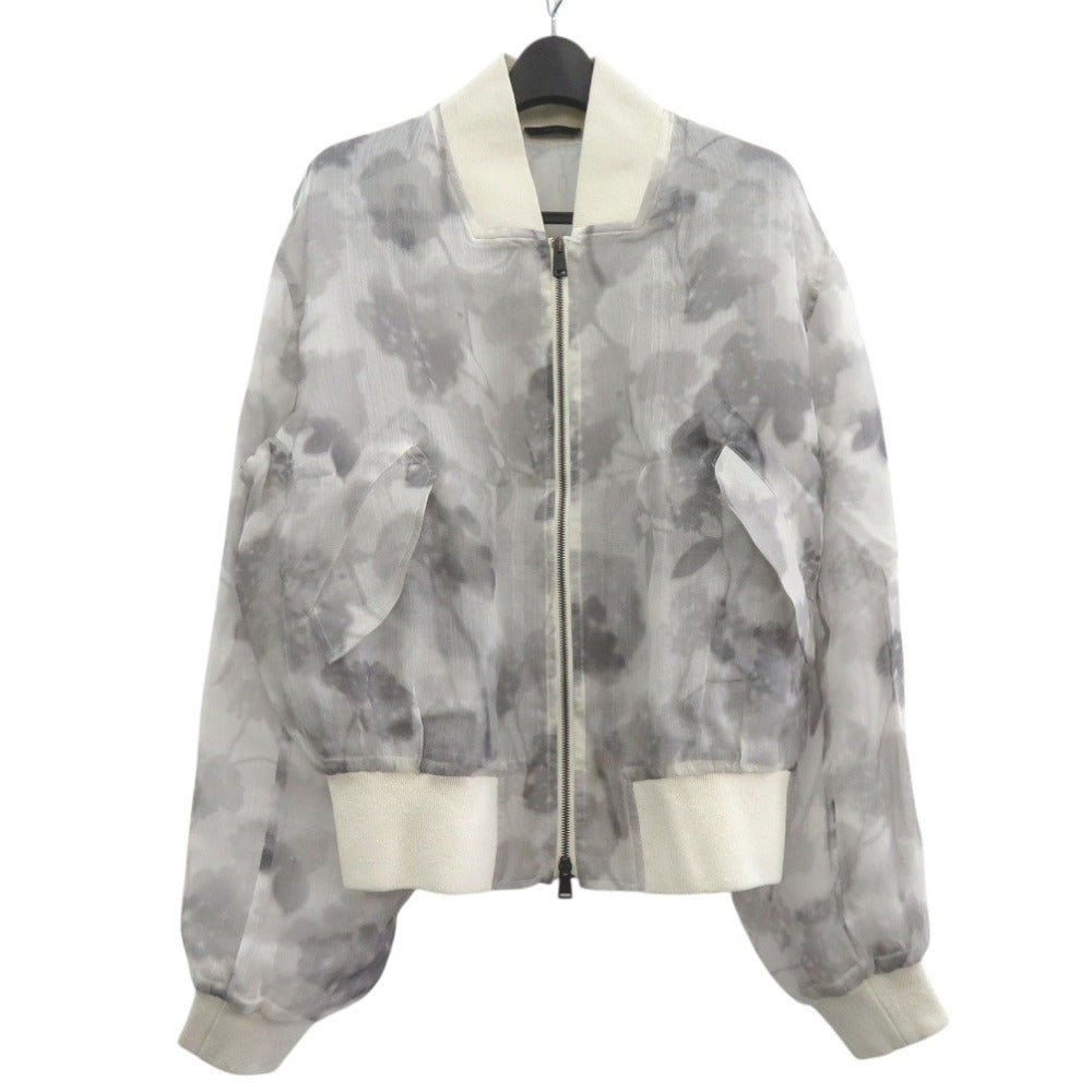 美品 フェンディ シースルー ボンバージャケット フライトジャケット アジサイ フラワー FW1029 シルク 1509【中古】FENDI