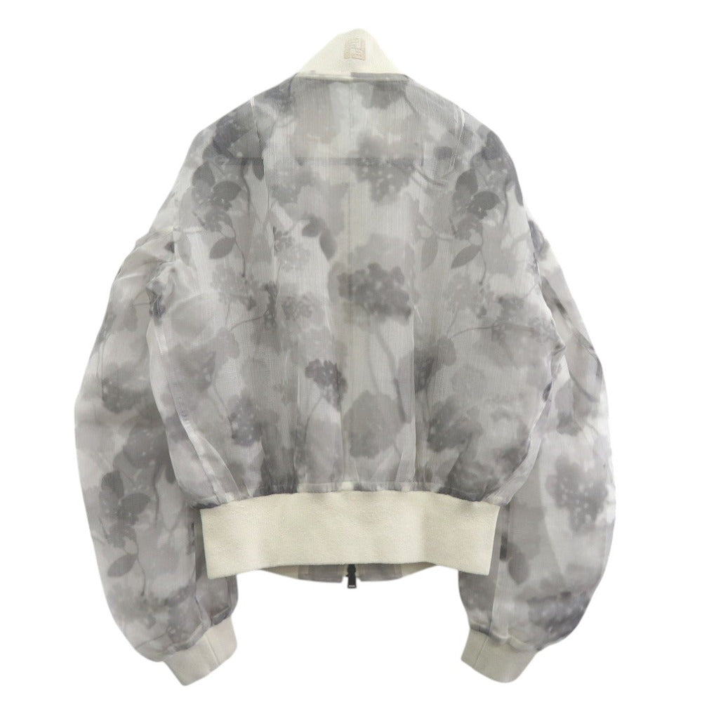 美品 フェンディ シースルー ボンバージャケット フライトジャケット アジサイ フラワー FW1029 シルク 1509【中古】FENDI