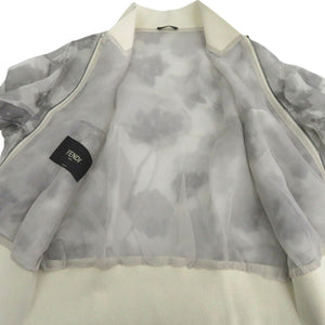 美品 フェンディ シースルー ボンバージャケット フライトジャケット アジサイ フラワー FW1029 シルク 1509【中古】FENDI