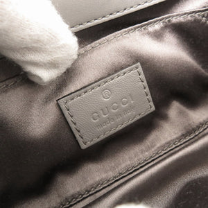 新品同様 グッチ ホースビット 764339 レザー グレー ショルダーバッグ 1515【中古】GUCCI