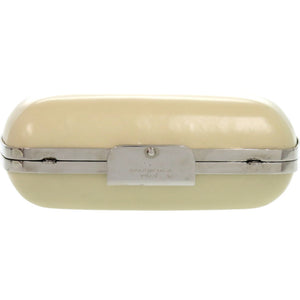 美品 バレンシアガ がま口 1 27276 レザー メタル シルバー金具 アイボリー 白 ショルダーバッグ 1518【中古】BALENCIAGA