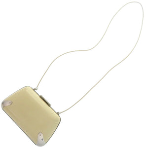 美品 バレンシアガ がま口 1 27276 レザー メタル シルバー金具 アイボリー 白 ショルダーバッグ 1518【中古】BALENCIAGA