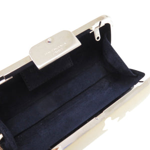 美品 バレンシアガ がま口 1 27276 レザー メタル シルバー金具 アイボリー 白 ショルダーバッグ 1518【中古】BALENCIAGA