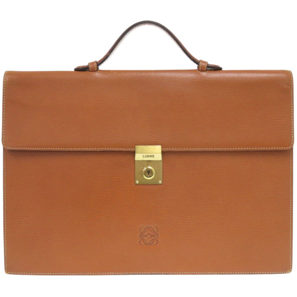 ロエベ レザー ブラウン ビジネスバッグ 茶 1519【中古】LOEWE