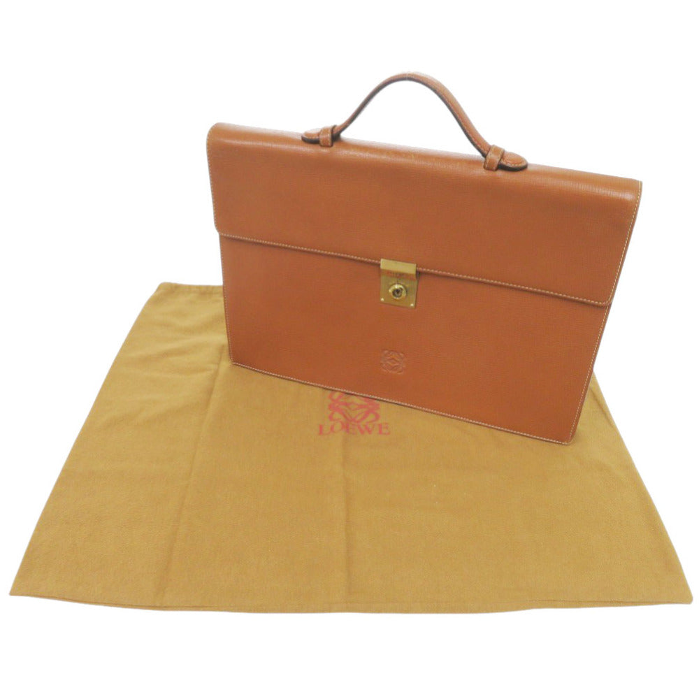ロエベ レザー ブラウン ビジネスバッグ 茶 1519【中古】LOEWE