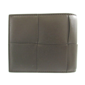 新品同様 ボッテガヴェネタ イントレチャート カセット コンパクトウォレット 749455 レザー カーキ 緑 2つ折り財布 財布 1550【中古】BOTTEGA VENETA