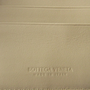 新品同様 ボッテガヴェネタ イントレチャート カセット コンパクトウォレット 749455 レザー カーキ 緑 2つ折り財布 財布 1550【中古】BOTTEGA VENETA