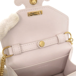 新品同様 セリーヌ トリオンフ レザー ピンク系 ミニ チェーンショルダーバッグ チェーンショルダーポーチ 1551【中古】CELINE