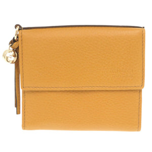 新品同様 グッチ 323399 レザー イエロー 二つ折り財布 黄 1552【中古】GUCCI