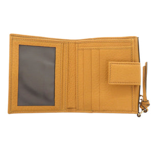新品同様 グッチ 323399 レザー イエロー 二つ折り財布 黄 1552【中古】GUCCI