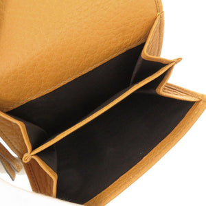 新品同様 グッチ 323399 レザー イエロー 二つ折り財布 黄 1552【中古】GUCCI