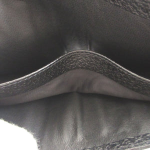 未使用 グッチ 04862 GGキャンバス レザー ブラック 黒 2つ折り財布 財布 1554【中古】GUCCI