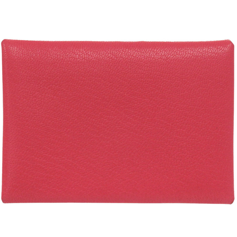 未使用 エルメス カルヴィデュオ シェーブルシャムキラ ローズエクストリーム シルバー金具 W刻印(2024年製) コインケース 財布 赤 1558【中古】HERMES