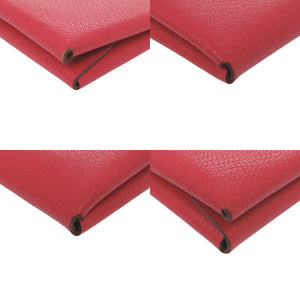 未使用 エルメス カルヴィデュオ シェーブルシャムキラ ローズエクストリーム シルバー金具 W刻印(2024年製) コインケース 財布 赤 1558【中古】HERMES