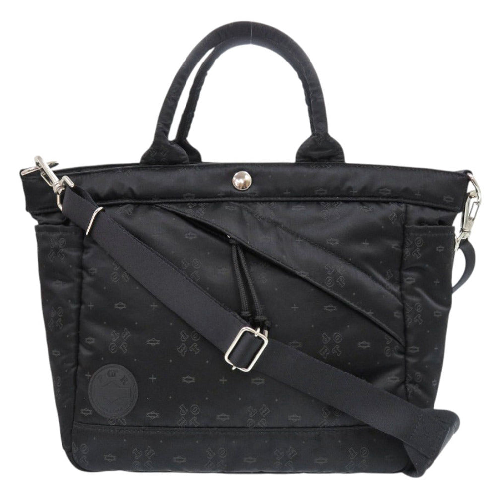 新品同様 ポーター POTR モノグラム トートバッグ ナイロン ブラック 2wayハンドバッグ 黒 1563【中古】PORTER