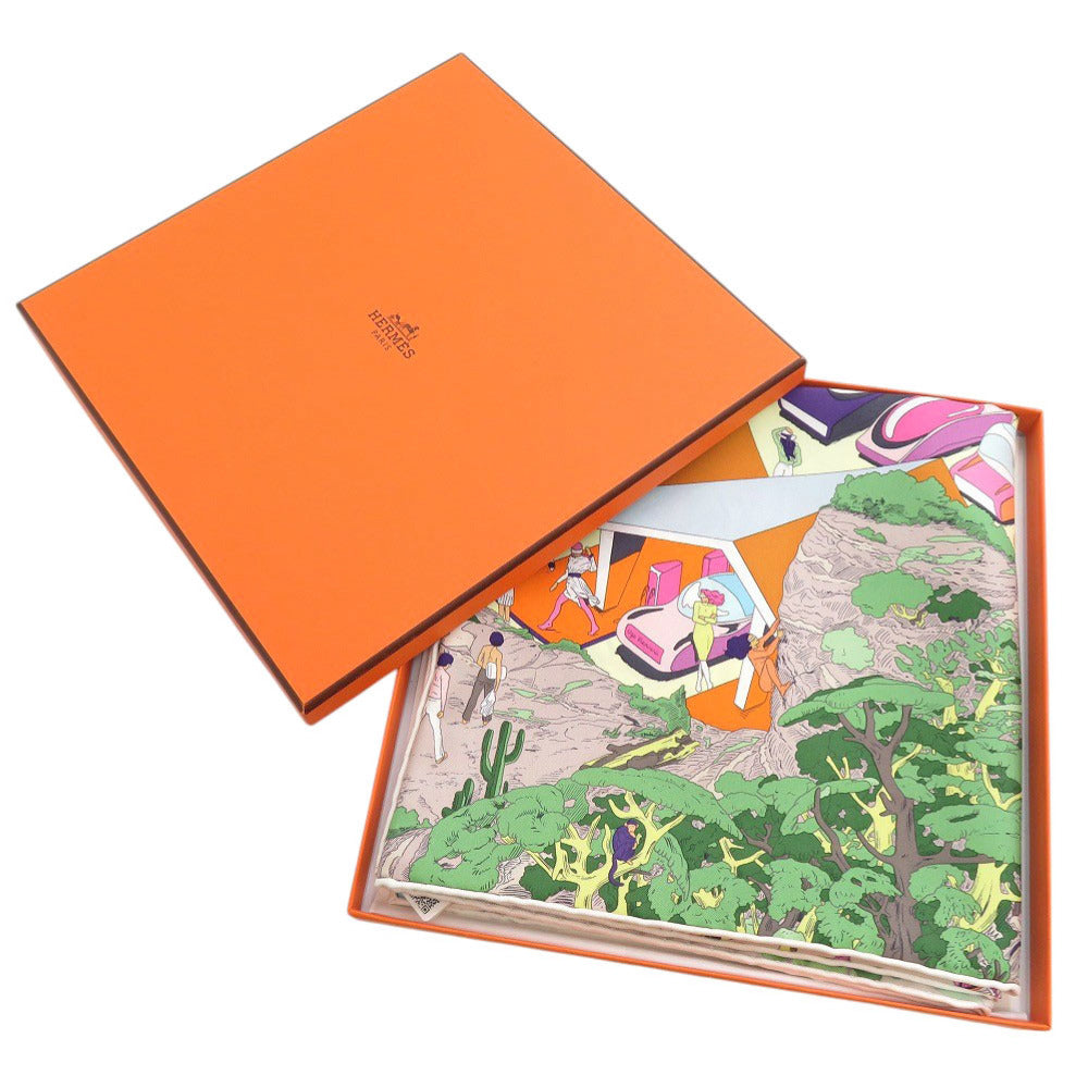 未使用品 エルメス カレ90 Hermes on The Beach エルメス オン ザ ビーチ スカーフ シルク マルチカラー スカーフ 1567【中古】HERMES