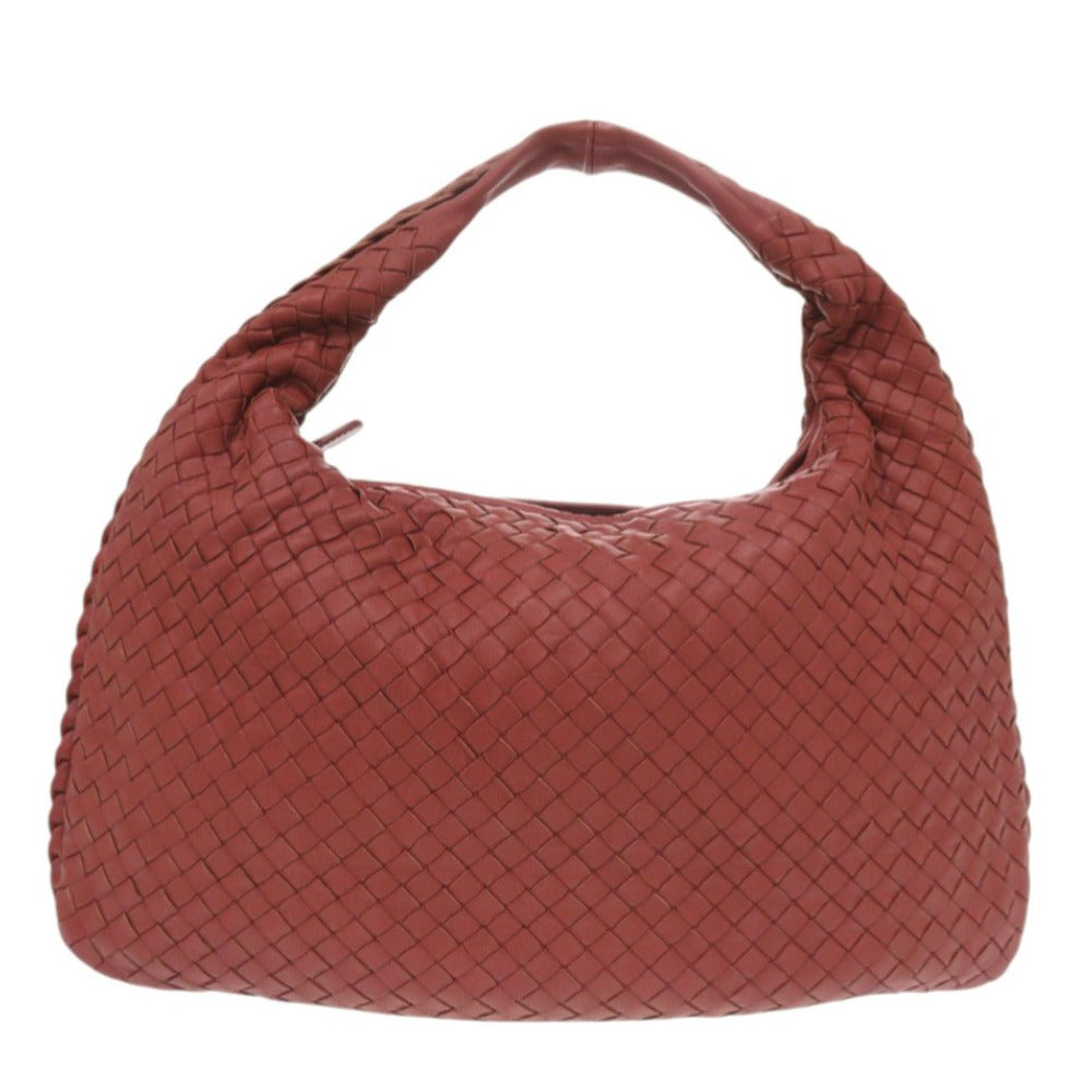 美品 ボッテガヴェネタ イントレチャート ホーボー レザー レッド ハンドバッグ 赤 1569【中古】BOTTEGAVENETA