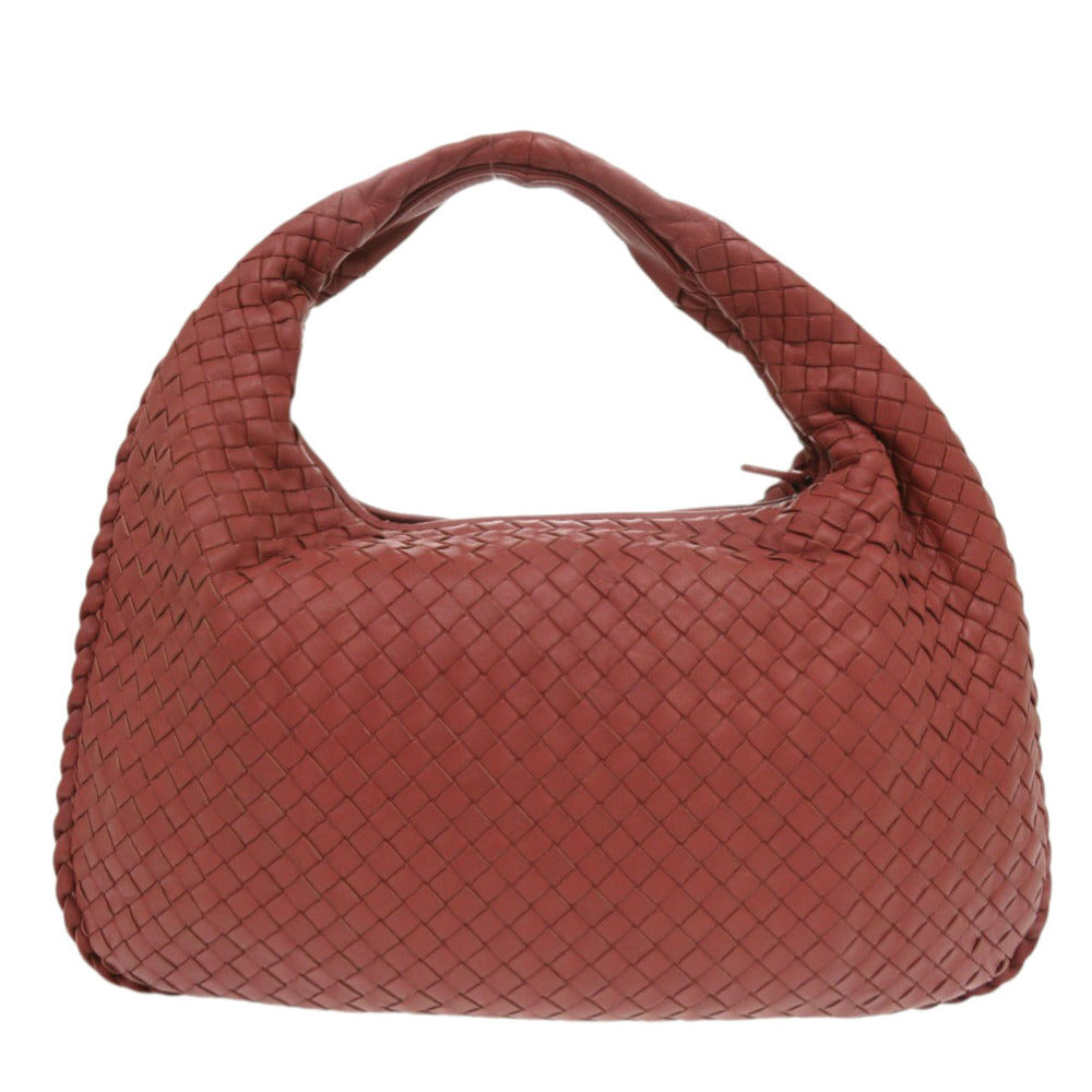 美品 ボッテガヴェネタ イントレチャート ホーボー レザー レッド ハンドバッグ 赤 1569【中古】BOTTEGAVENETA