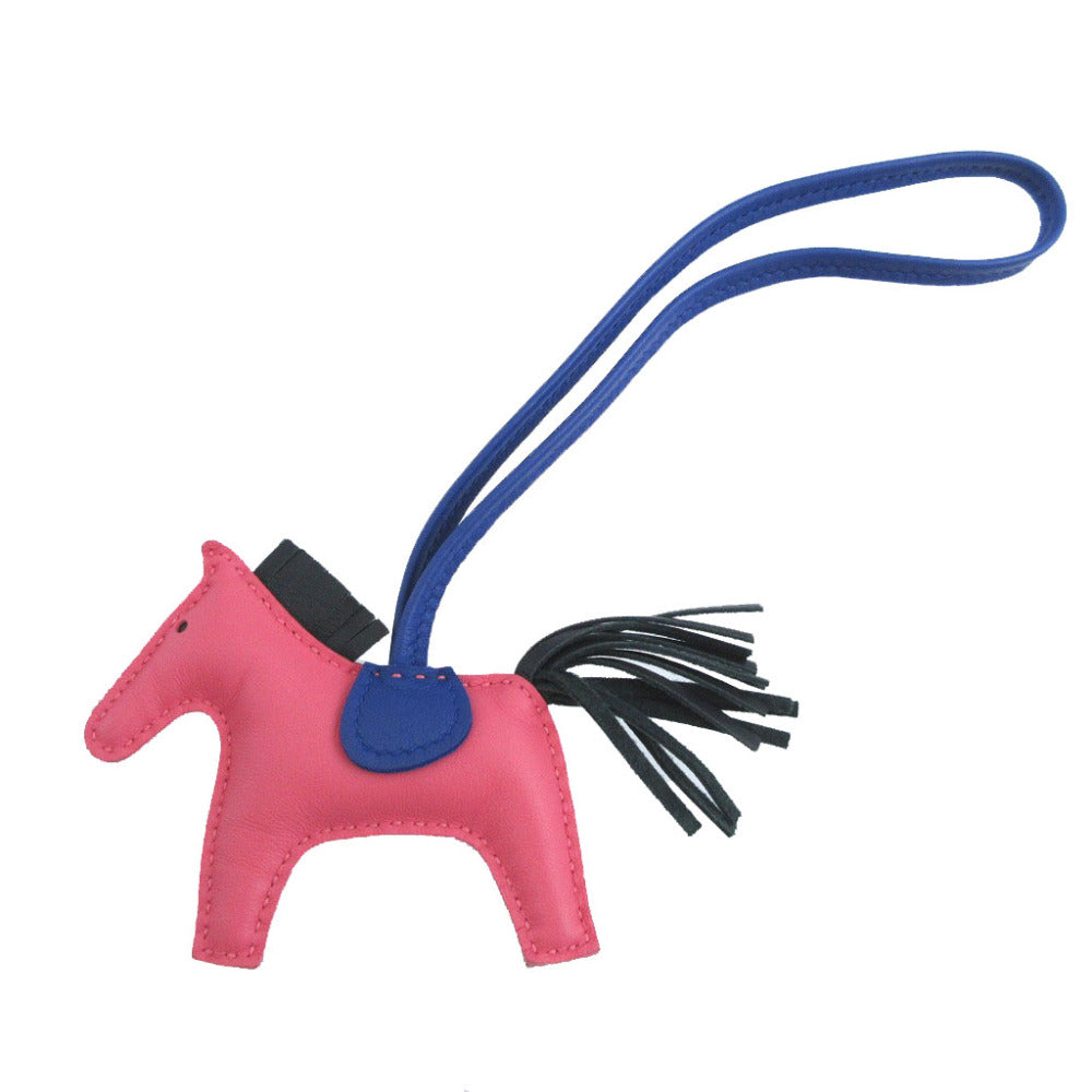 新品同様 エルメス ロデオチャームPM A刻印(2017年製) アニューミロ ローズアザレ ブルーエレクトリック ヴェールシプレス バッグチャーム キーホルダー 1583【中古】HERMES