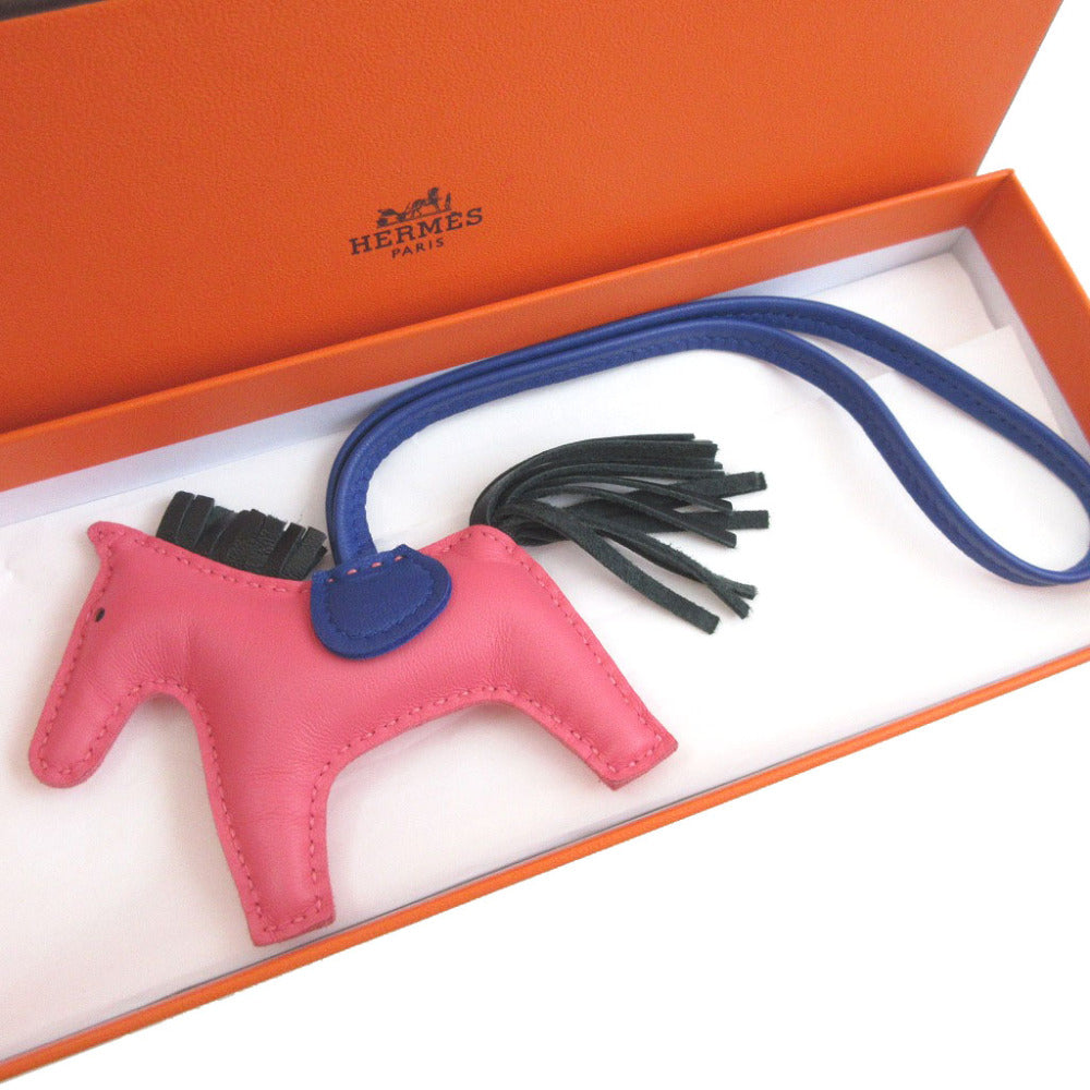 新品同様 エルメス ロデオチャームPM A刻印(2017年製) アニューミロ ローズアザレ ブルーエレクトリック ヴェールシプレス バッグチャーム キーホルダー 1583【中古】HERMES