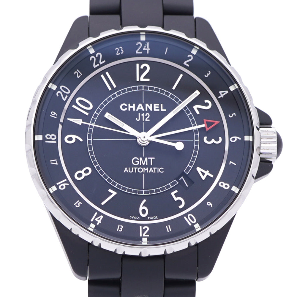 美品 シャネル J12 GMT セラミック マットブラック H3101 自動巻き 腕時計  ブラック 黒 1593【中古】CHANEL メンズ