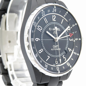 美品 シャネル J12 GMT セラミック マットブラック H3101 自動巻き 腕時計  ブラック 黒 1593【中古】CHANEL メンズ