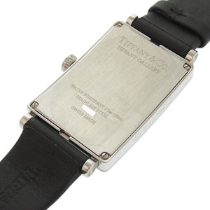 美品 ティファニー ギャラリー Z3002.10.10A10A68A SS レザー ブラック クオーツ 腕時計 黒文字盤 1597【中古】TIFFANY&Co.