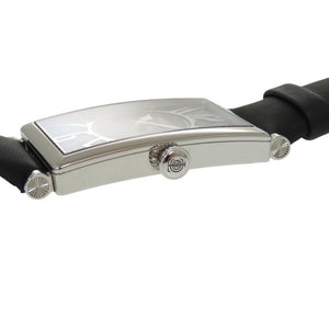 美品 ティファニー ギャラリー Z3002.10.10A10A68A SS レザー ブラック クオーツ 腕時計 黒文字盤 1597【中古】TIFFANY&Co.