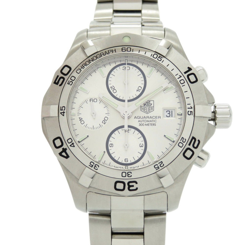 美品 タグホイヤー アクアレーサー CAF2111 クロノグラフ SS シルバー 自動巻き 腕時計 1598【中古】TAG HEUER