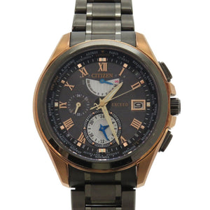 美品 シチズン エクシード H820-T021387 チタン グレー 電波ソーラー 腕時計 1600【中古】CITIZEN