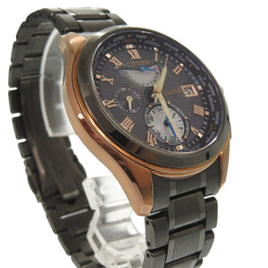 美品 シチズン エクシード H820-T021387 チタン グレー 電波ソーラー 腕時計 1600【中古】CITIZEN