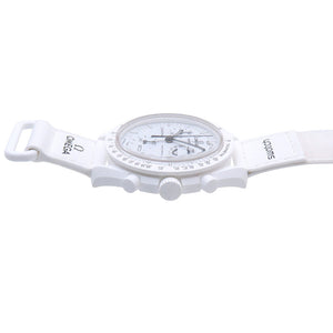 未使用 オメガ × スウォッチ スヌーピー ミッショントゥ ザ ムーンフェイズ スピードマスター クオーツ 腕時計 ホワイト 白文字盤 1601【中古】OMEGA メンズ