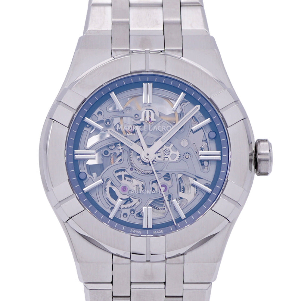新品同様 モーリスラクロア アイコン オートマティック スケルトン AI6007-SS002-030-1 自動巻き 腕時計 SS シルバー 1602【中古】MAURICE LACROIX メンズ