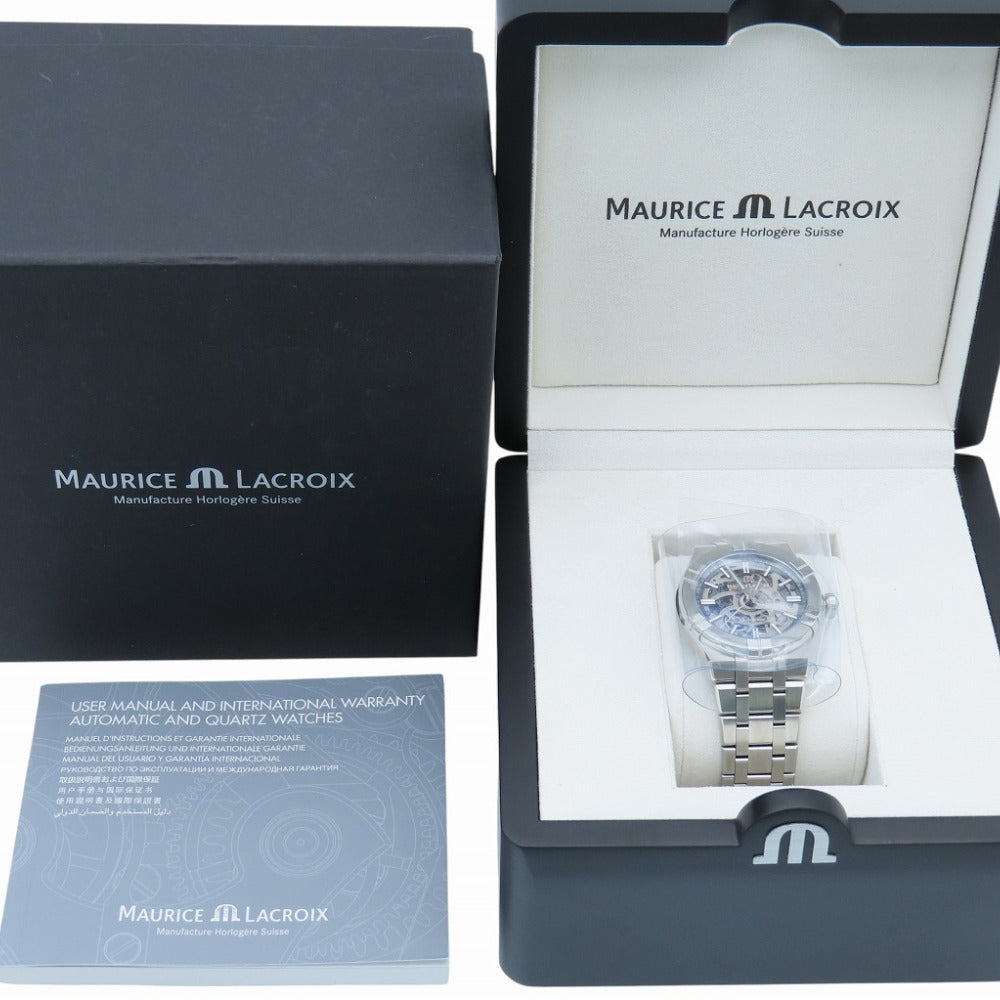 新品同様 モーリスラクロア アイコン オートマティック スケルトン AI6007-SS002-030-1 自動巻き 腕時計 SS シルバー 1602【中古】MAURICE LACROIX メンズ