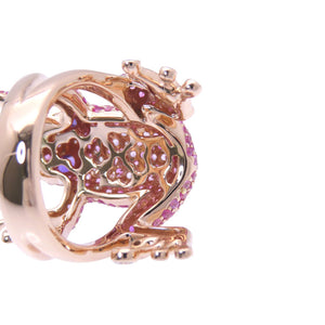 新品同様 ノーブランド
 カエル モチーフ リング・指輪
 K18ピンクゴールド/サファイア/アメジスト / ダイヤ 12号 パープル 1603
【中古】no brand レディース