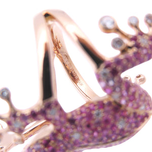 新品同様 ノーブランド
 カエル モチーフ リング・指輪
 K18ピンクゴールド/サファイア/アメジスト / ダイヤ 12号 パープル 1603
【中古】no brand レディース