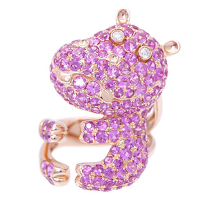 新品同様 ノーブランド
 カバ モチーフ リング・指輪
 K18ピンクゴールド/ピンクサファイヤ/ダイヤモンド 10.5号 ピンク 1609
【中古】no brand レディース