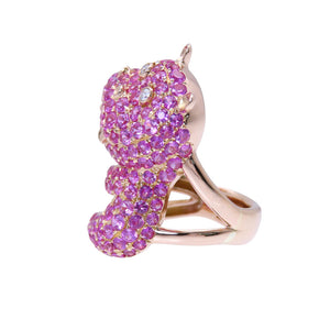 新品同様 ノーブランド
 カバ モチーフ リング・指輪
 K18ピンクゴールド/ピンクサファイヤ/ダイヤモンド 10.5号 ピンク 1609
【中古】no brand レディース