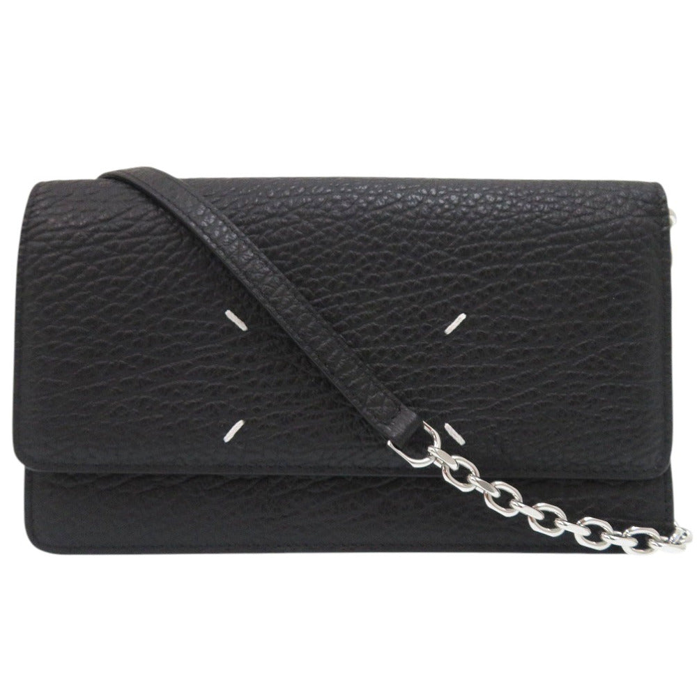 新品同様 メゾン マルジェラ チェーンウォレット 4ステッチ SA3UI0008 P4455 長財布 レザー ブラック 1614【中古】Maison Margiela
