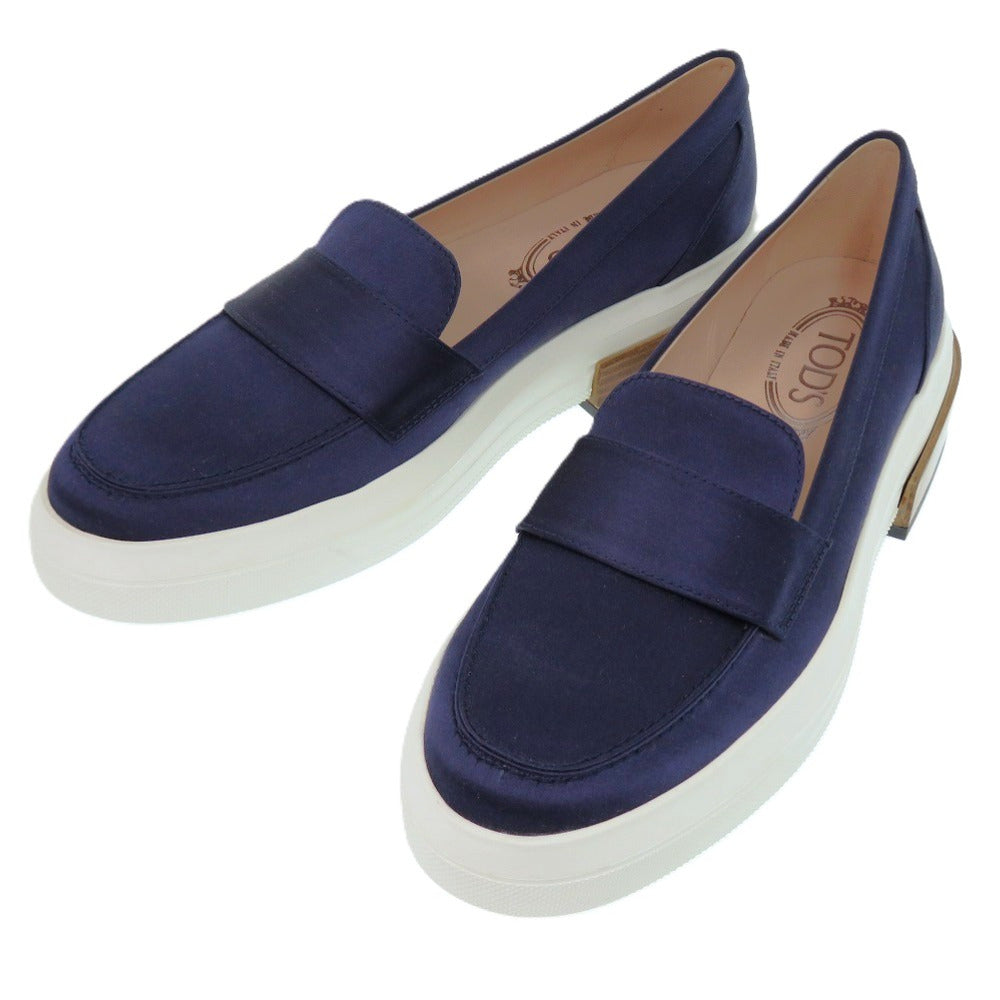 未使用品 トッズ XXW92B0Y411RS0 サイズ40 合成繊維 ネイビー ローファー 紺 1650【中古】TOD’S レディース