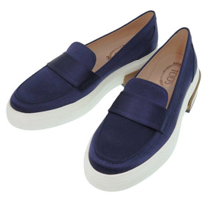 未使用品 トッズ XXW92B0Y411RS0 サイズ40 合成繊維 ネイビー ローファー 紺 1650【中古】TOD’S レディース