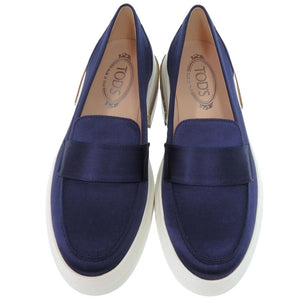 未使用品 トッズ XXW92B0Y411RS0 サイズ40 合成繊維 ネイビー ローファー 紺 1650【中古】TOD’S レディース
