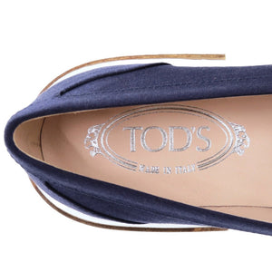 未使用品 トッズ XXW92B0Y411RS0 サイズ40 合成繊維 ネイビー ローファー 紺 1650【中古】TOD’S レディース