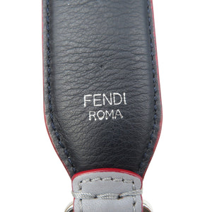 フェンディ ストラップユー 花 レザー レッド グレー ホワイト ショルダーストラップ 1664【中古】FENDI