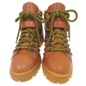 未使用 プラダ スタッズ サイズ37 レザー ブラウン ショートブーツ ブーツ 1681【中古】PRADA