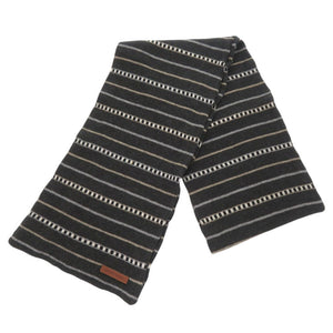 未使用品 ハンティングワールド マルチボーダー コットン カシミヤ グレー マフラー 1693【中古】HUNTING WORLD