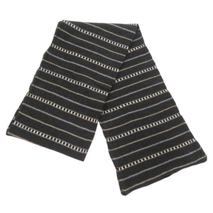 未使用品 ハンティングワールド マルチボーダー コットン カシミヤ グレー マフラー 1693【中古】HUNTING WORLD