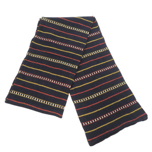 未使用品 ハンティングワールド マルチボーダー コットン カシミヤ ネイビー マフラー 1693【中古】HUNTING WORLD