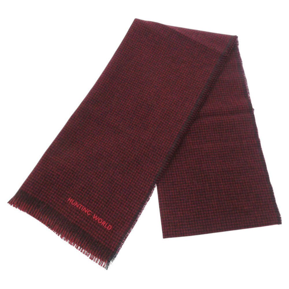 未使用品 ハンティングワールド カシミヤ レッド マフラー 赤 1693【中古】HUNTING WORLD